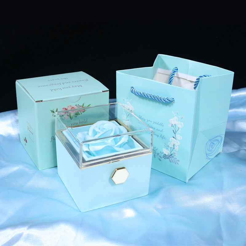Rotating Soap Rose Flower Gift Box