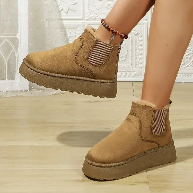 Rutschfeste Damen-Stiefelette mit dicker Sohle