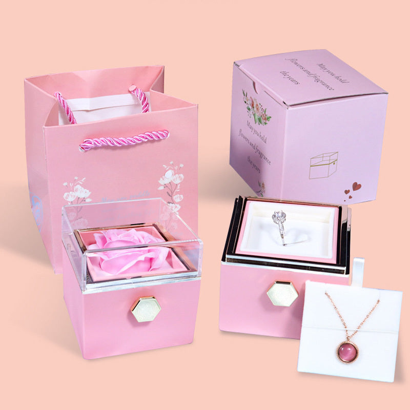 Rotating Soap Rose Flower Gift Box