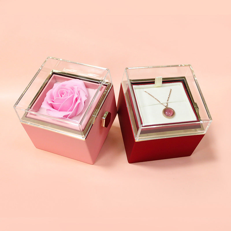 Rotating Soap Rose Flower Gift Box