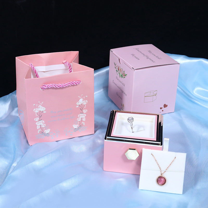 Rotating Soap Rose Flower Gift Box