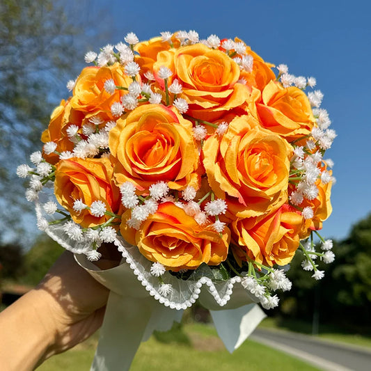 Wedding Bouquets Babysbreath Rose Bridesmaid