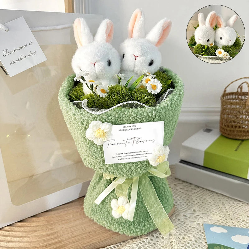 Bunny Doll Plush Flower Bouquet