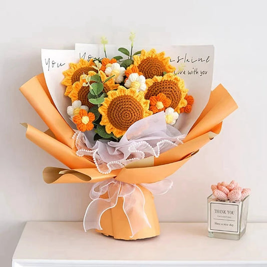 Handmade Finished Crochet SunFlower Bouquet